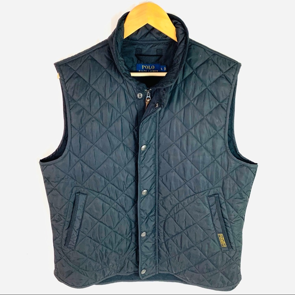 Polo Ralph Lauren Vest Black Quilted Nylon Large